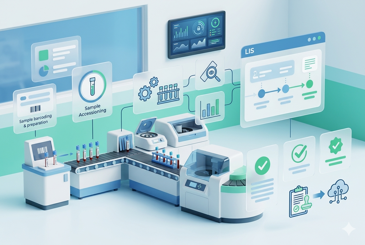 LIS lab information system integration visual for diagnostics workflow