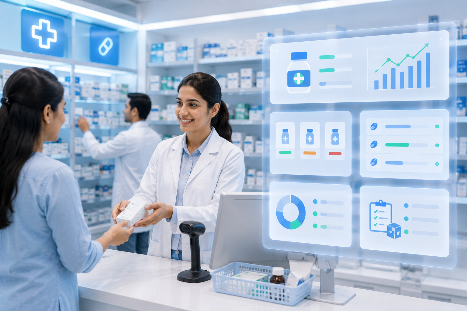 Hospital pharmacy inventory and dispensing management visual