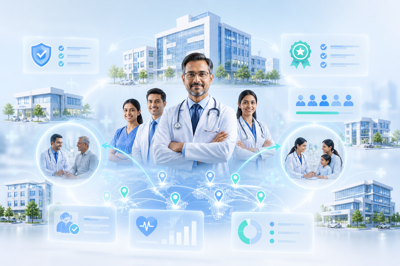Healthcare provider network illustration for Bhubaneswar hospitals